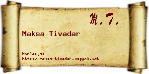 Maksa Tivadar névjegykártya