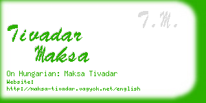 tivadar maksa business card